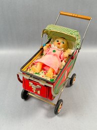 Vintage Tin Toy Stroller Japan
