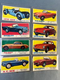 8 Vintage Topps 1950 Sports Roadster Great Britain Trading Cards.