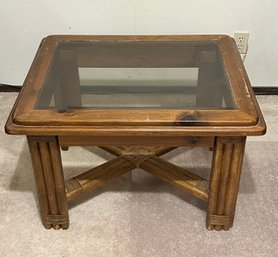 Vintage Wood Glass Coffee Table *LOCAL PICKUP ONLY - NO SHIPPING*