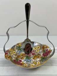 Royal Winton Chintz Marguerite Style Relish Bowl With Stand And Spoon.