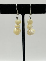 Pierced Earrings With White Stones