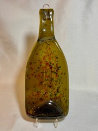 Fused Art Glass Wine Bottle