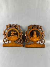 Antique Hand Carved Inlayed Wall Hangings