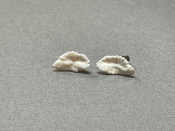 Small White Feather Pierced Earrings