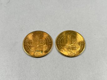 Two 1962 Seattle Worlds Fair One Dollar Tokens