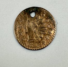 1876 Half Dollar Gold Indian Head Coin
