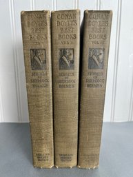 Vintage Book Set:  Conan Doyles Best Books, Stories Of Sherlock Holmes, Vol. 1, 2, 3