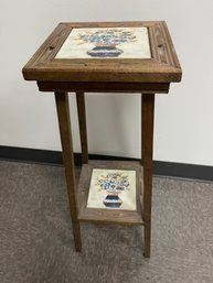 Vintage Tile Top Plant Stand