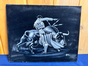 Vintage Bull Fighter Velvet Painting -Local Pick Up Only