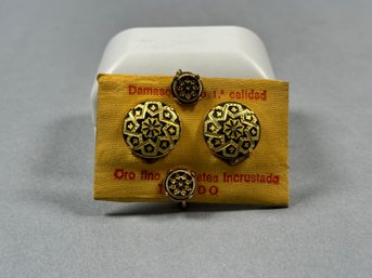 Two Pair Of Vintage Goldtone Clip Earrings