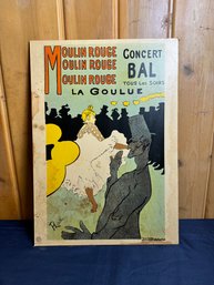 Vintage Moulin Rouge Concert Bal Print On Board -Local Pick Up Only