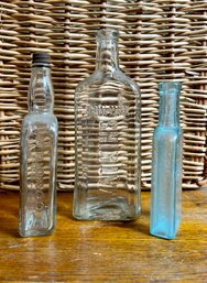 Lot Of 3 Vintage Bottles: Watkins, Wildroot And Davis Pain Killer