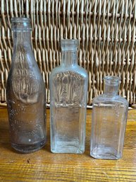 Lot Of 3 Vintage Bottles From Cali., Seattle And Ft. Dodge Iowa