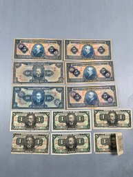 Lot Of Vintage Brasil Paper Money