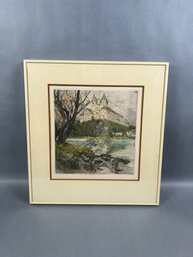 Melk Abbey, Etching: Artist Signed,  Luigi Kasimir