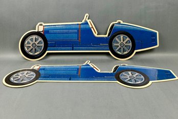 Two Silhouette Bugatti Hard Card Stock Displays