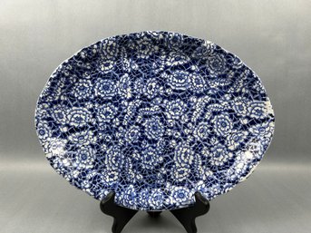 Woolworth Caliph Oval Blue And White Platter