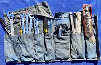 Home Made Denim Tool Roll With Tools