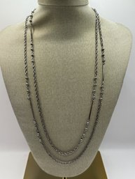 Silver Tone Long Necklace