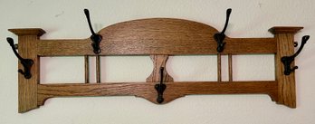 Vintage Oak Coat Rack