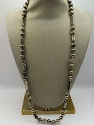 Silver Tone Beaded Necklace
