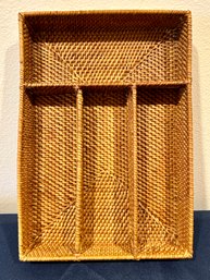 Woven 4 Compartment Office Or Utensil Basket