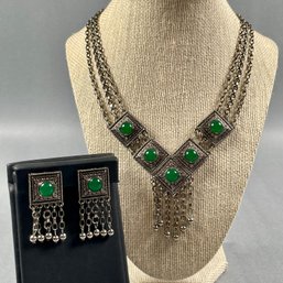 Vintage Lucien Piccard Statement Necklace & Earrings