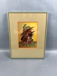 Persian Story Art, Green Frame (#2)