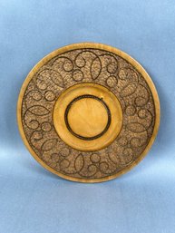 Polish Hand Carved Wooden Plate