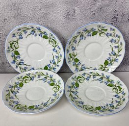 4 Shelley Saucers. Harebell Pattern