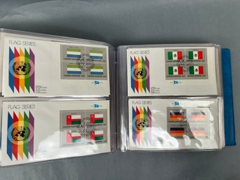 3 Folders Of United Nations Postal Administration 1st Day Cover Of Flags Of Nations.