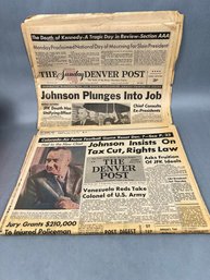 2 Post Kennedy Assassination Denver Post Newspapers.