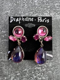 Diaphane Paris Pink Dangle Earrings