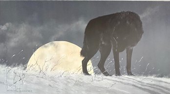 Signed Jon Van Zyle Alaskan Black Wolf Print Framed  *Local Pickup Only*