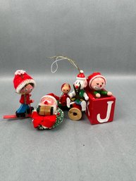 Lot Of Wooden Xmas Ornaments