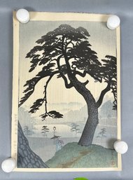 Japanese Wood Block Print - Tree Scene