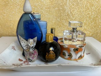 Vintage Perfume Toiletries Bottles And Powder