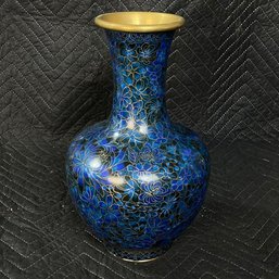 Antique Blue Cloisonne Vase