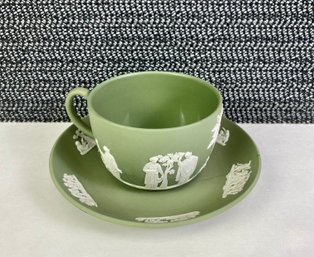 Green Wedgewood Cup And Saucer