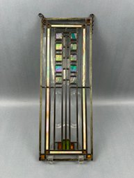 Arts And Crafts Stained Glass Hanging Panel  Adaptation Of Window Of The Frank Lloyd Wright