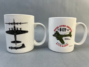 2 Different B-17 Flying Fortress Coffee Cups.