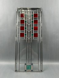 Arts And Crafts Stained Glass Hanging Panel  Adaptation Of Window Of The Frank Lloyd Wright