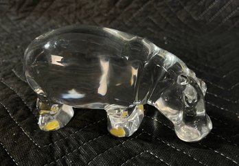 Vintage Glass Baccarat Hippopotamus Hippo