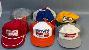 6 Vintage Snap Back Hats.