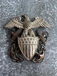 WW2 U.S. Navy Officers Hat Badge