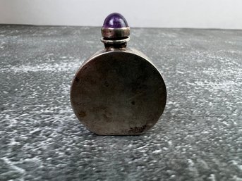 Vintage Sterling And Amethyst Snuff Bottle