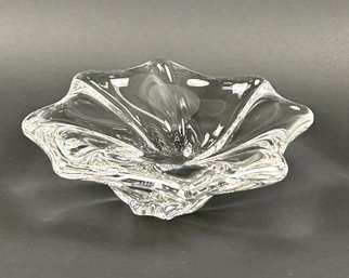 Vintage Baccarat Swirled French Made Crystal Nut Dish