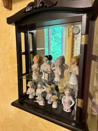 Small Cabinet Of Half Dolls