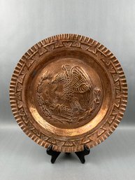 Hammered Copper With The Mexican Flag Eagle