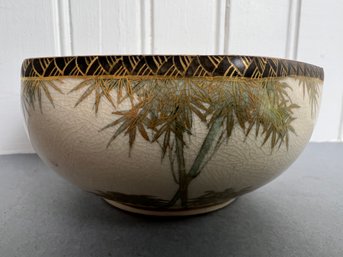 Japanese Bamboo And Gold Painted Accent Bowl